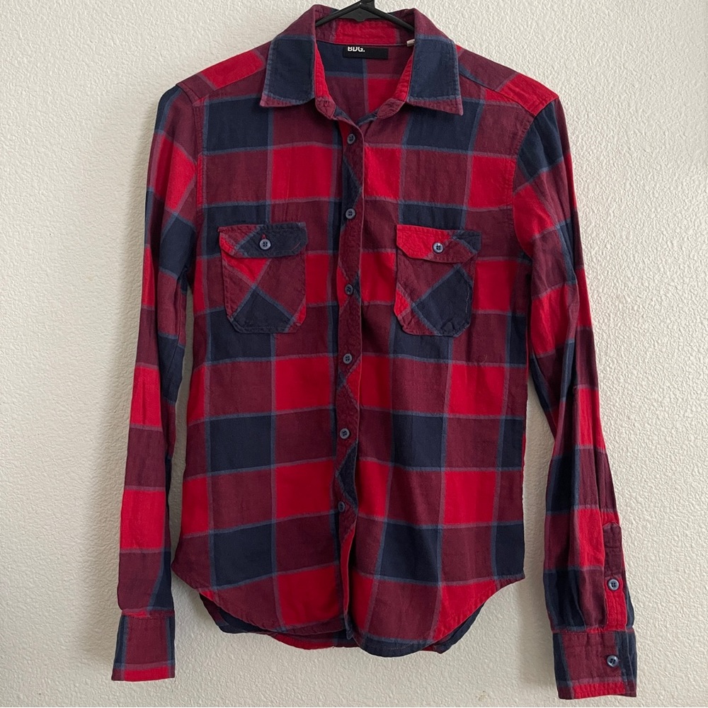 BDG Red and Blue Plaid Shirt XS